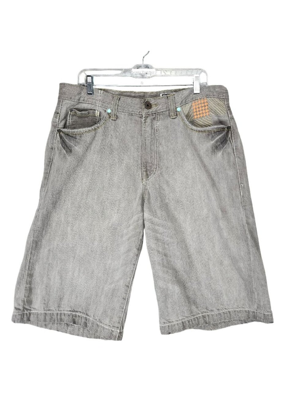 Enyce Clothing Co Shorts Mens 34 Gray Cotton High Rise Shaping Baggy Denim Skate